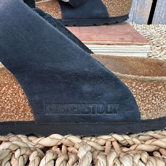 Birkenstock Gizeh Braided Oiled Leather Sandals Black Sz L8/M5 - Picture 11 of 16